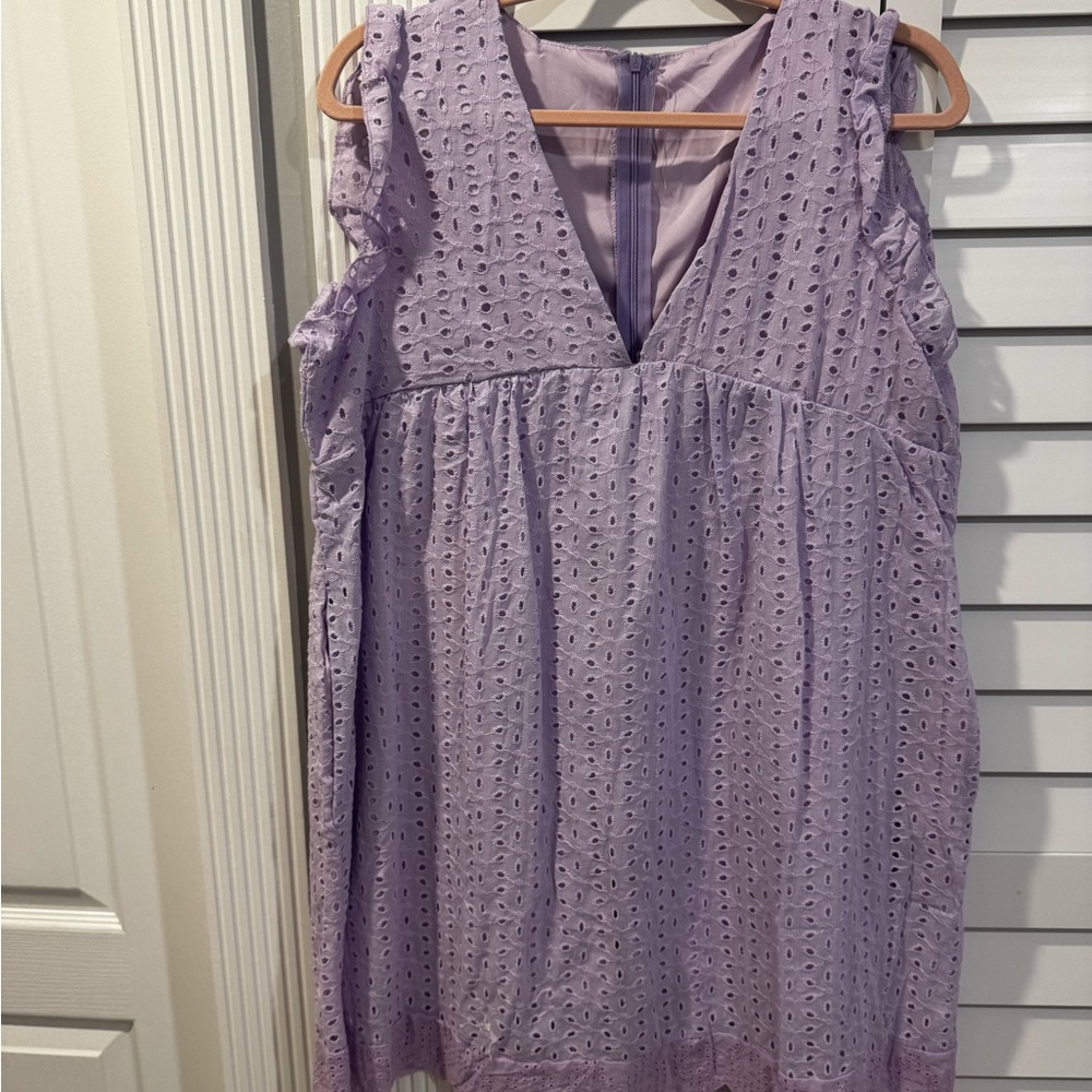 Lavender Eyelet Sleeveless Dress